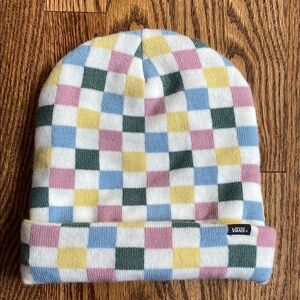 Multi colored checkerboard Vans Breakin Curfew beanie, one size, excellent cond.